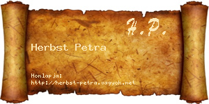 Herbst Petra névjegykártya